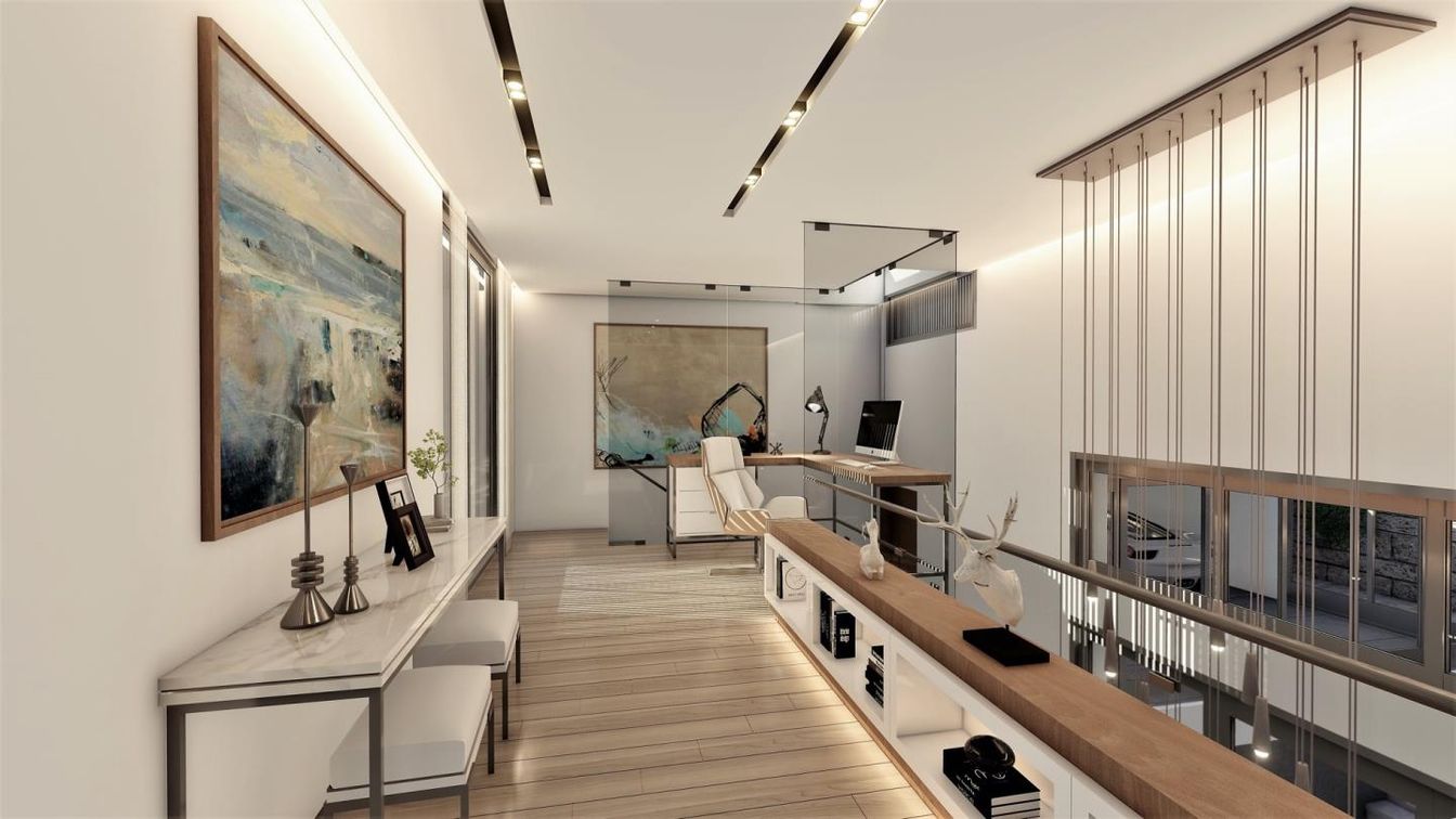 Home Office, Interior, Wood Texture Flooring