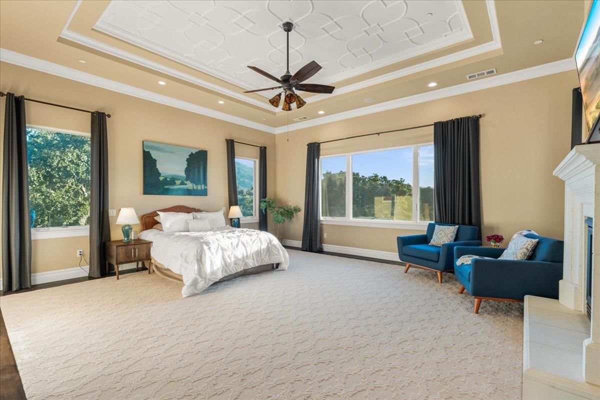 Bedroom, Fireplace, Interior, Recessed Lighting