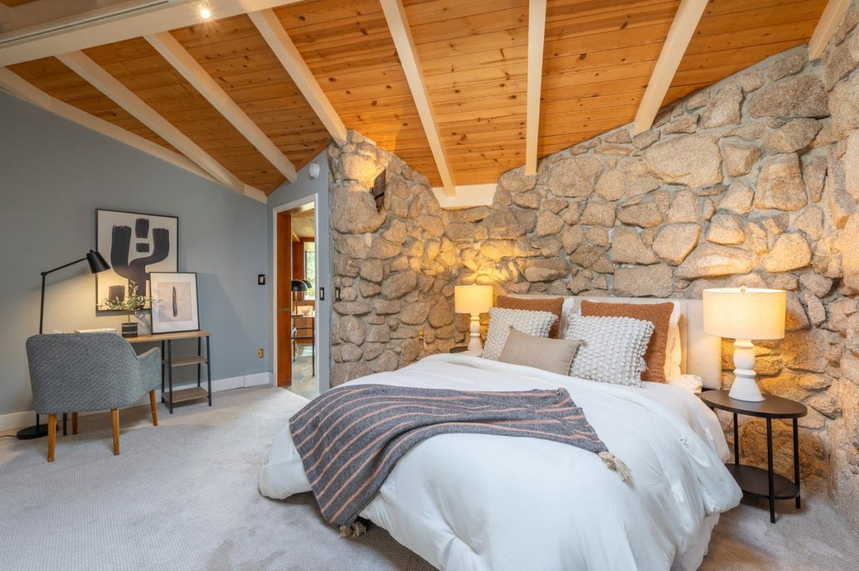Bedroom, Interior, Stone Walls, Wooden Beams, Wooden Ceilings