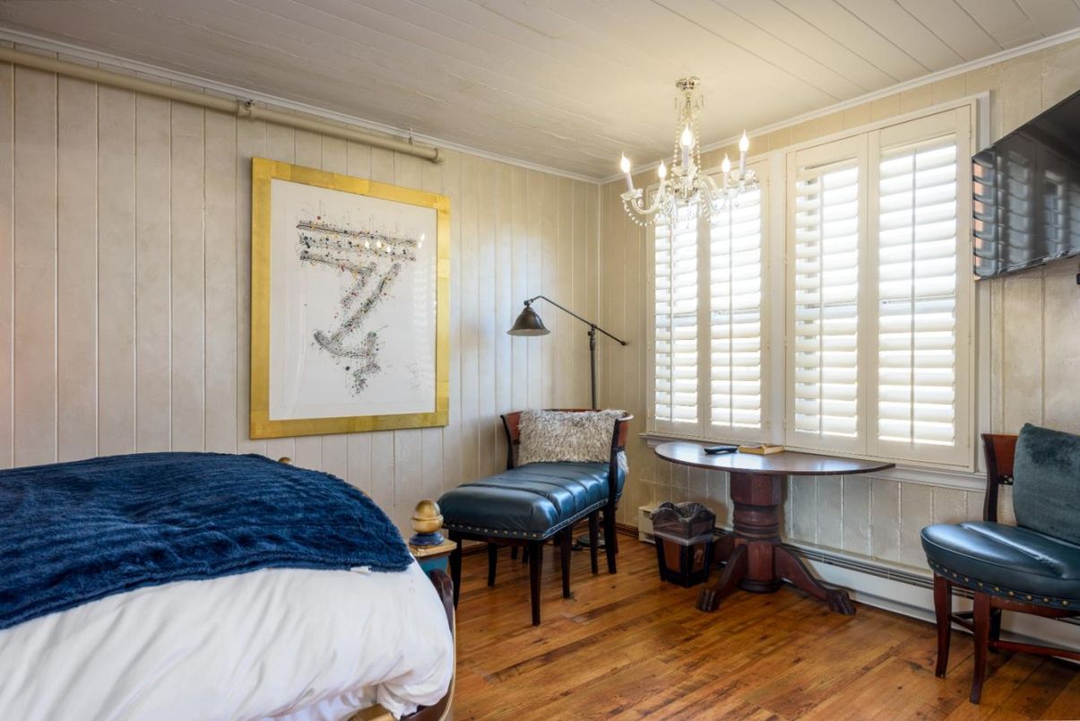 Bedroom, Chandelier, Interior, Wood Texture Flooring