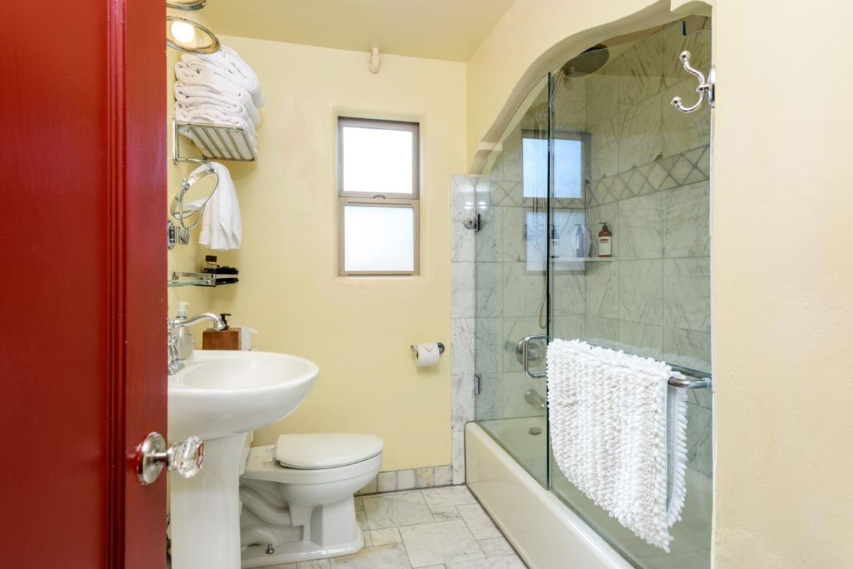 Bathroom, Glass Shower, Interior, Marble Walls