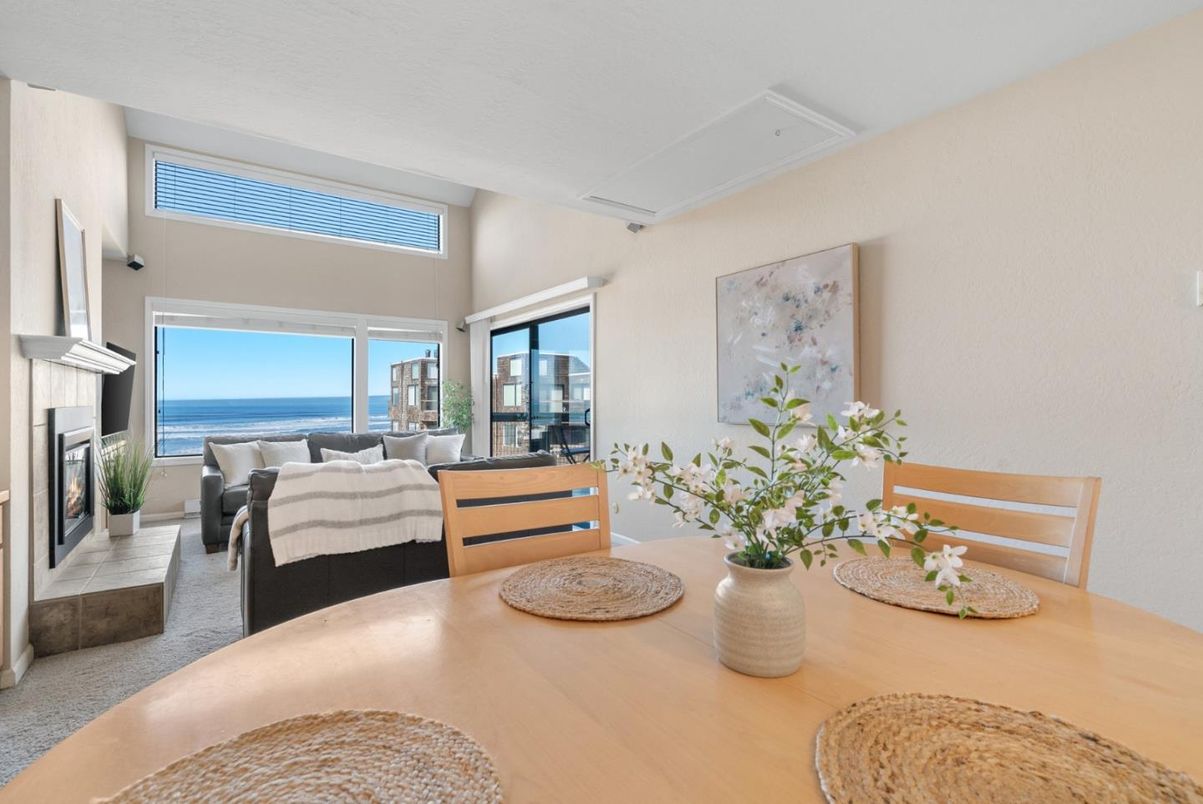 Bedroom, Dining room, Fireplace, Interior, Living room, Water