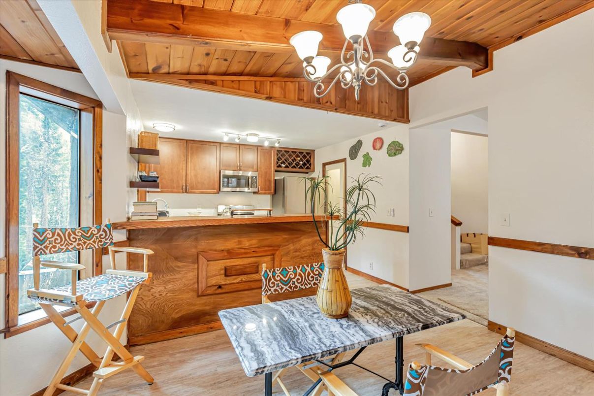 Chandelier, Dining room, Interior, Kitchen, Wooden Beams, Wooden Ceilings, Wood Texture Flooring