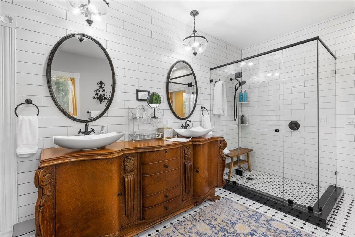 Bathroom, Dual Sink Vanities, Glass Shower, Interior