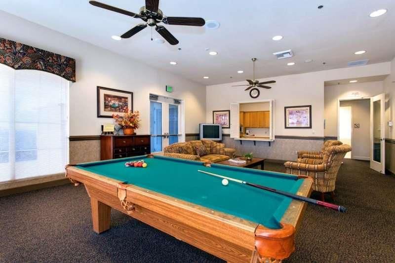 Billiard Table, Game Room, Interior, Recessed Lighting