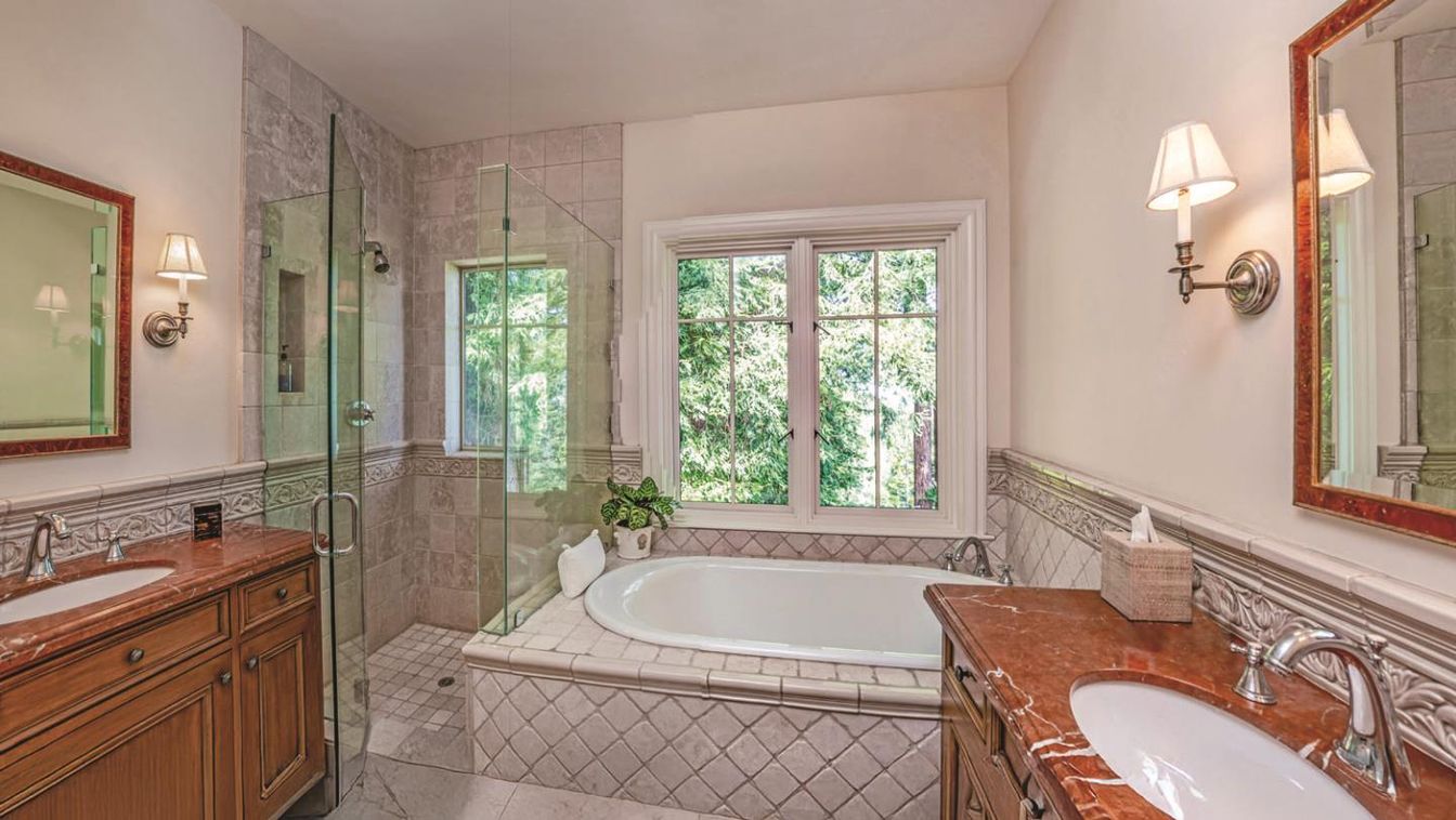 Bathroom, Dual Sink Vanities, Glass Shower, Interior