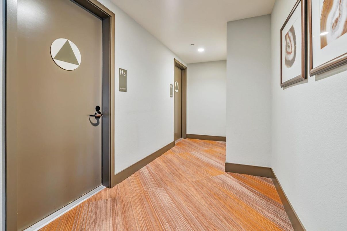 Elevator, Interior, Recessed Lighting, Wood Texture Flooring