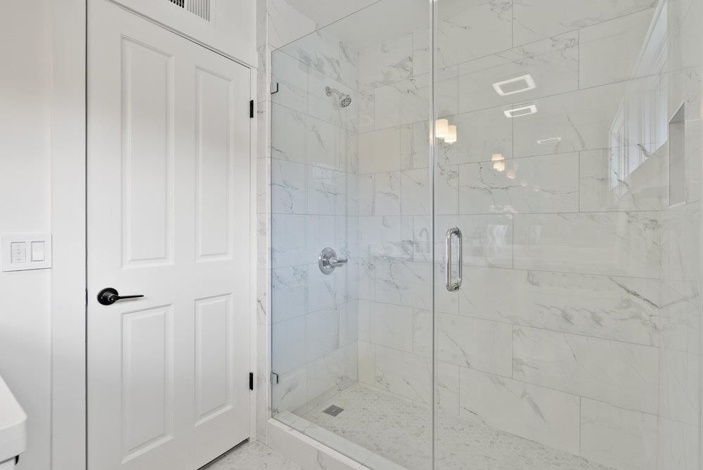 Bathroom, Glass Shower, Interior, Marble Walls