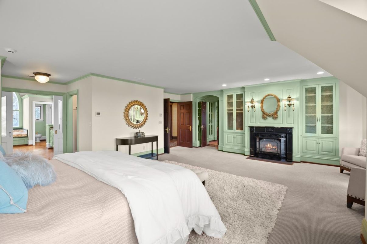 Bedroom, Fireplace, Interior, Recessed Lighting