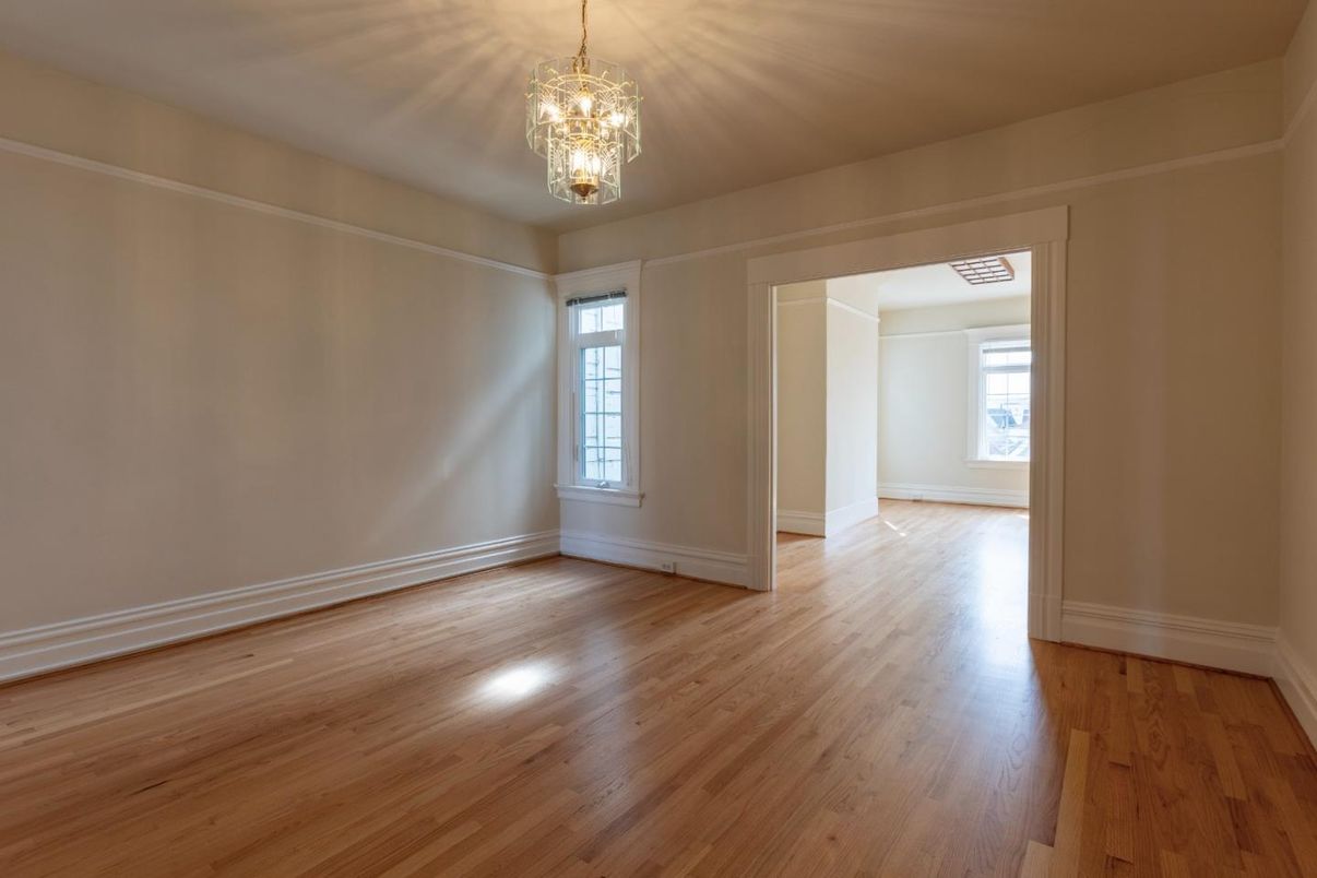 Chandelier, Empty room, Interior, Wood Texture Flooring