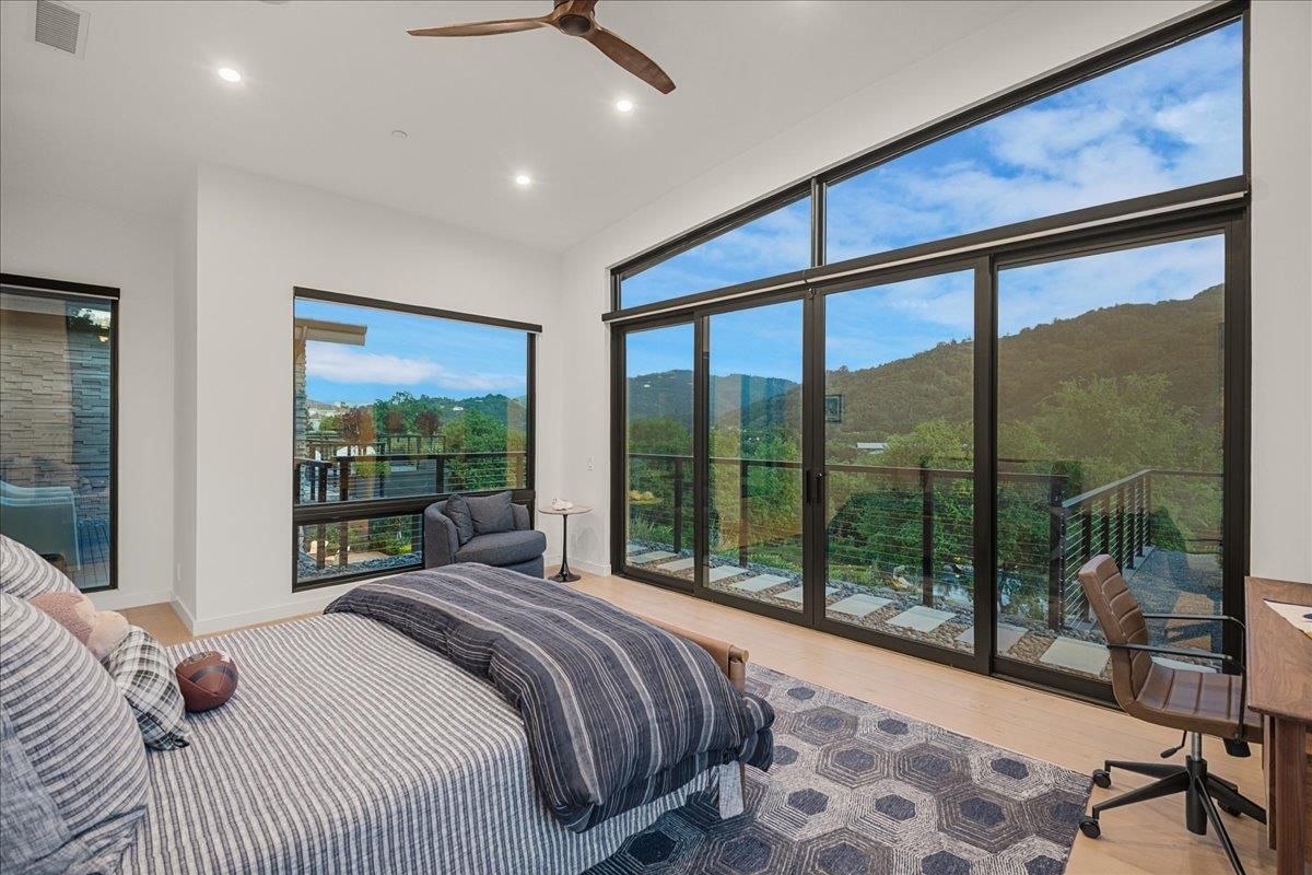 Bedroom, Home Office, Interior, Recessed Lighting, Wood Texture Flooring