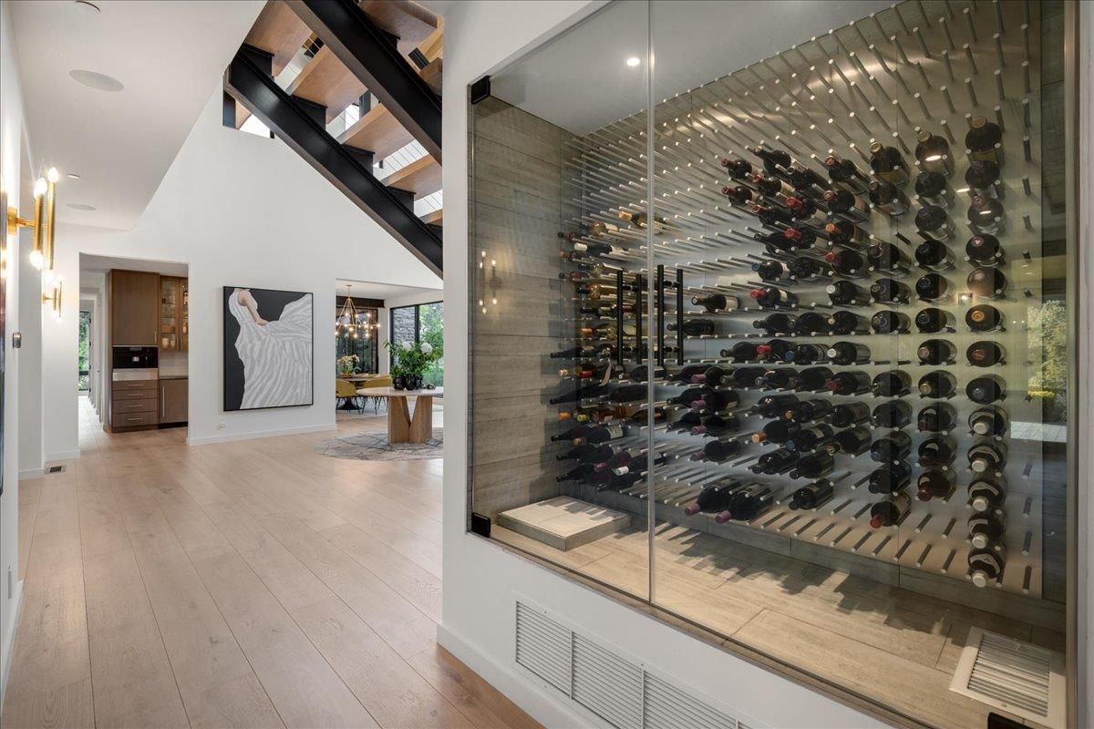 Interior, Recessed Lighting, Wine Storage, Wood Texture Flooring