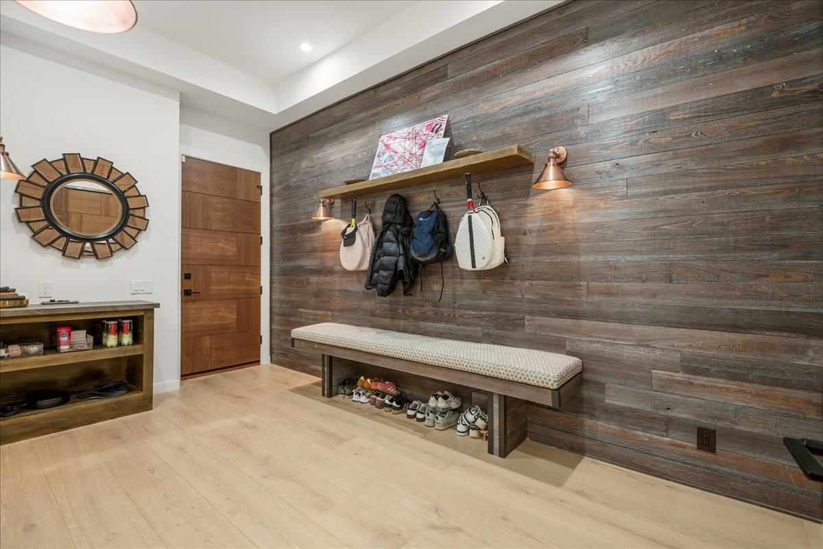 Interior, Recessed Lighting, Wood Texture Flooring, Wooden Walls