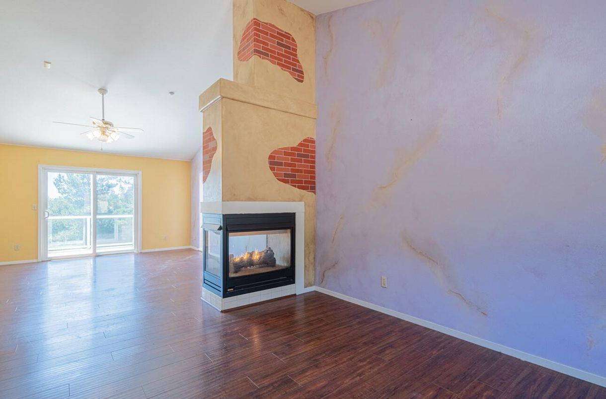 Empty room, Fireplace, Interior, Wood Texture Flooring