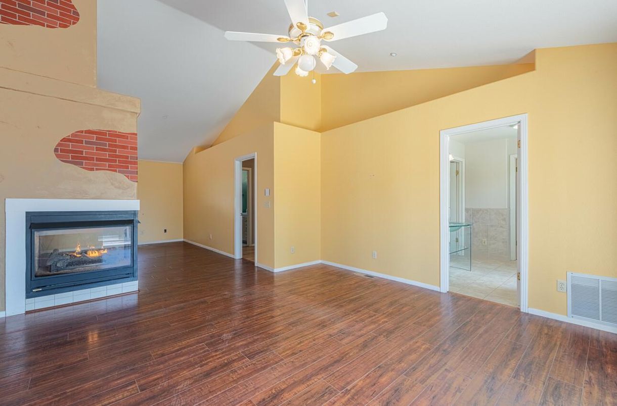 Empty room, Fireplace, Interior, Wood Texture Flooring