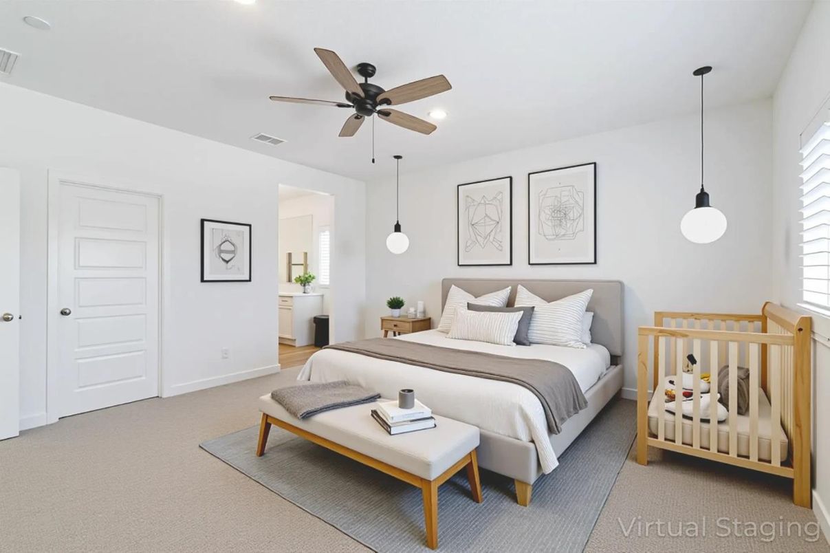 Bedroom, Interior, Pendant Lights, Recessed Lighting