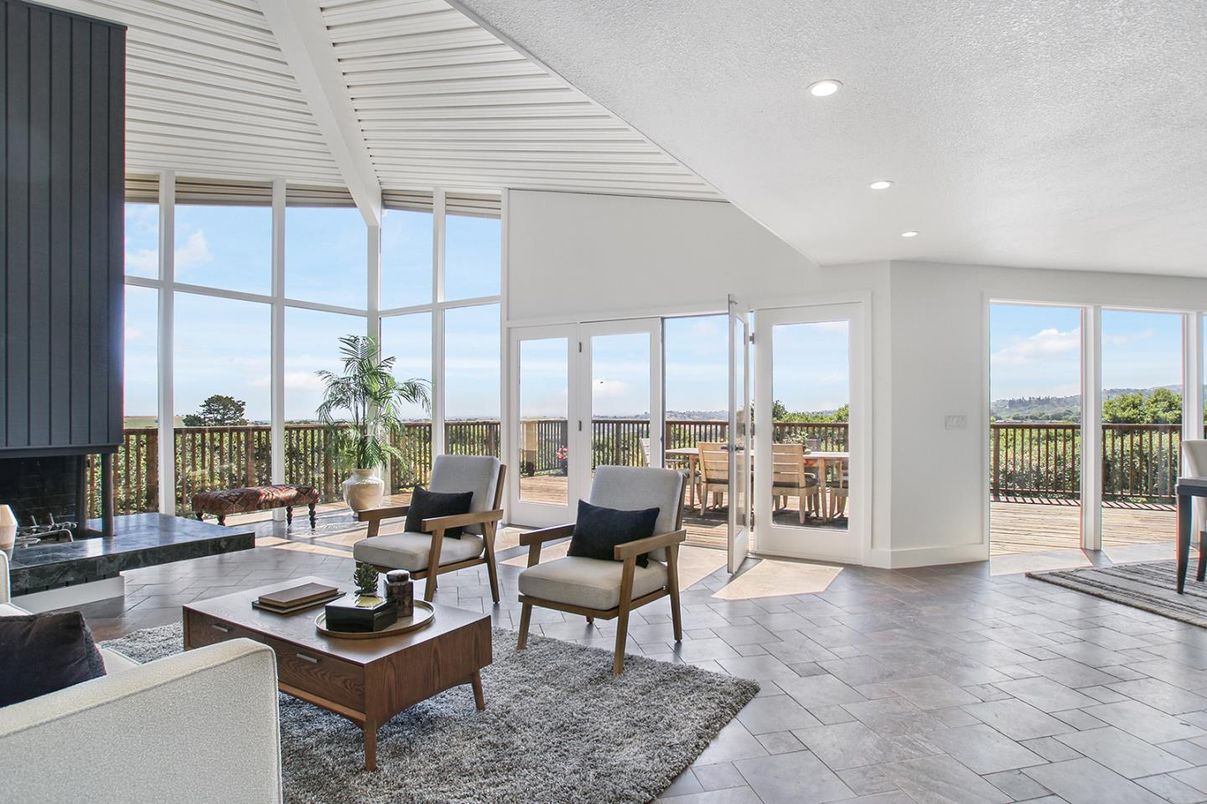 Fireplace, Interior, Living room, Recessed Lighting, Sun Room