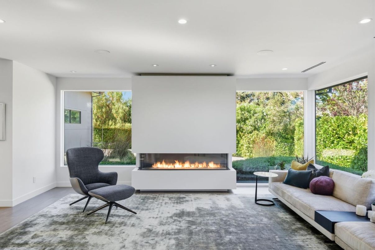 Fireplace, Interior, Living room, Recessed Lighting