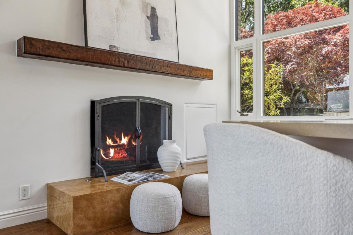 Fireplace, Interior, Wood Texture Flooring