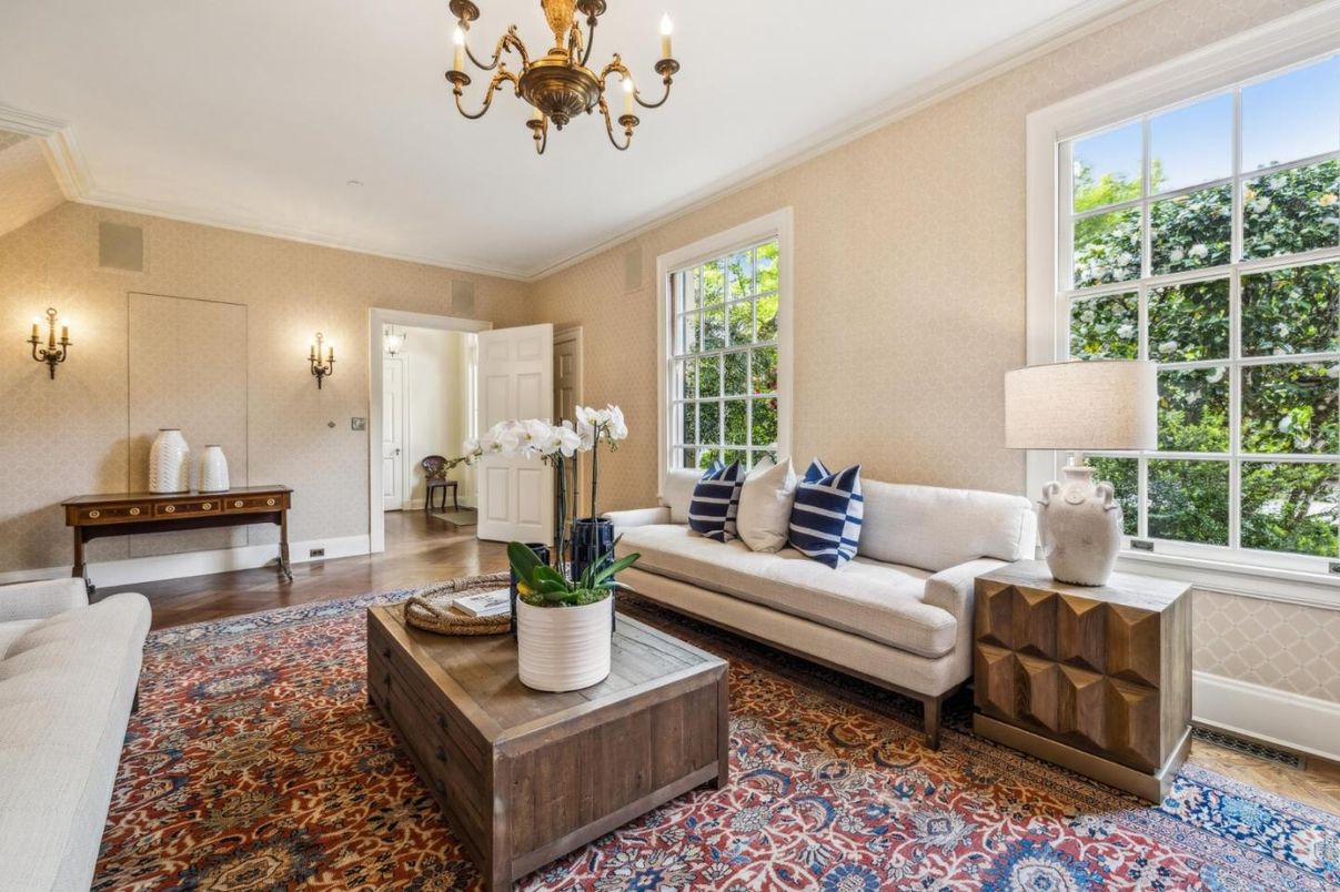 Chandelier, Interior, Living room, Wood Texture Flooring