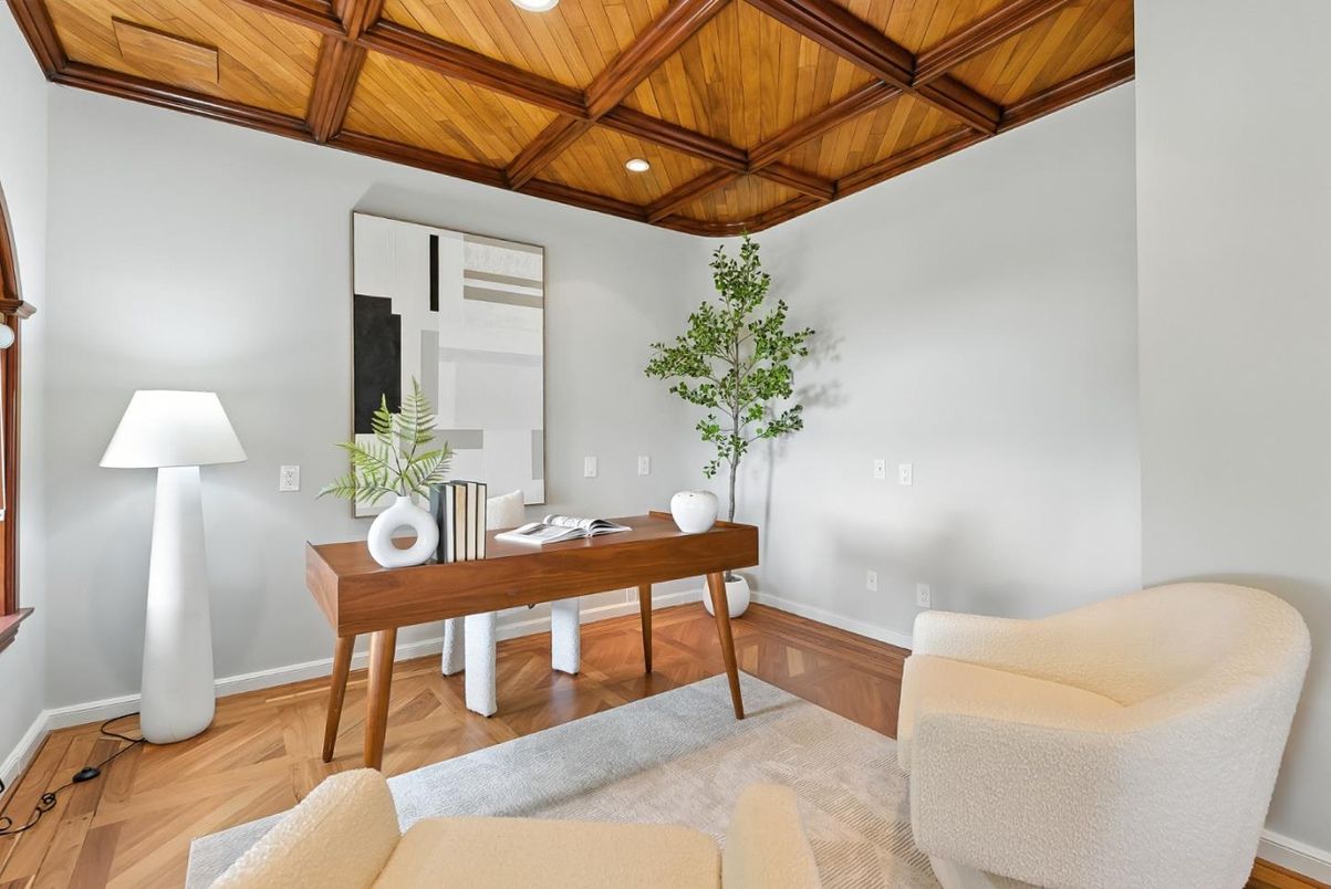 Home Office, Interior, Wooden Beams, Wooden Ceilings, Wood Texture Flooring