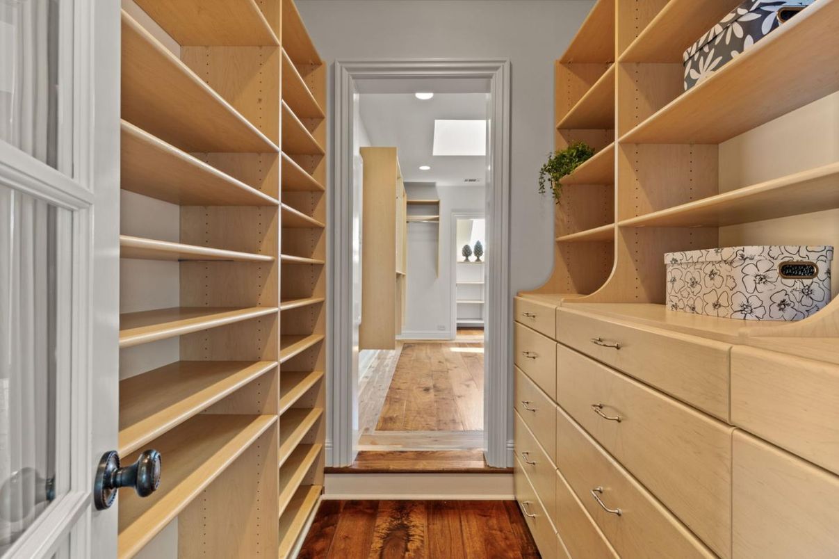 Chandelier, Interior, Kitchen, Pendant Lights, Recessed Lighting, Stainless Steel Appliances, Wood Texture Flooring
