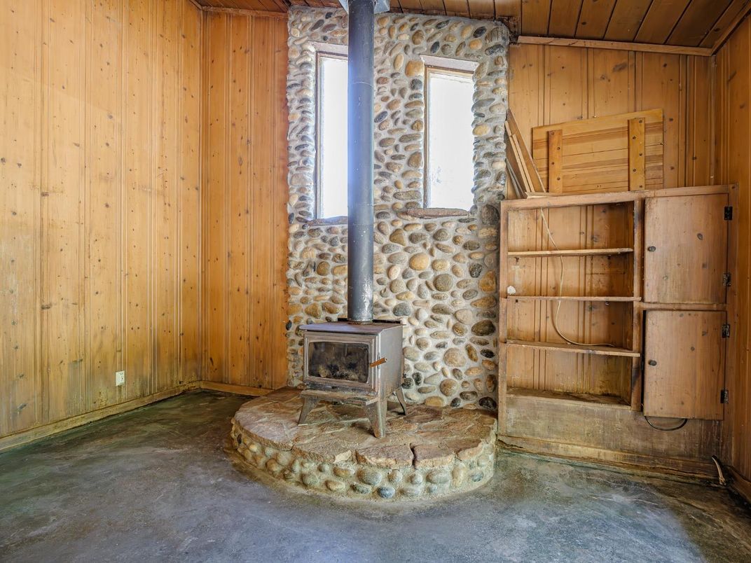 Fireplace, Interior, Stone Walls, Wooden Walls