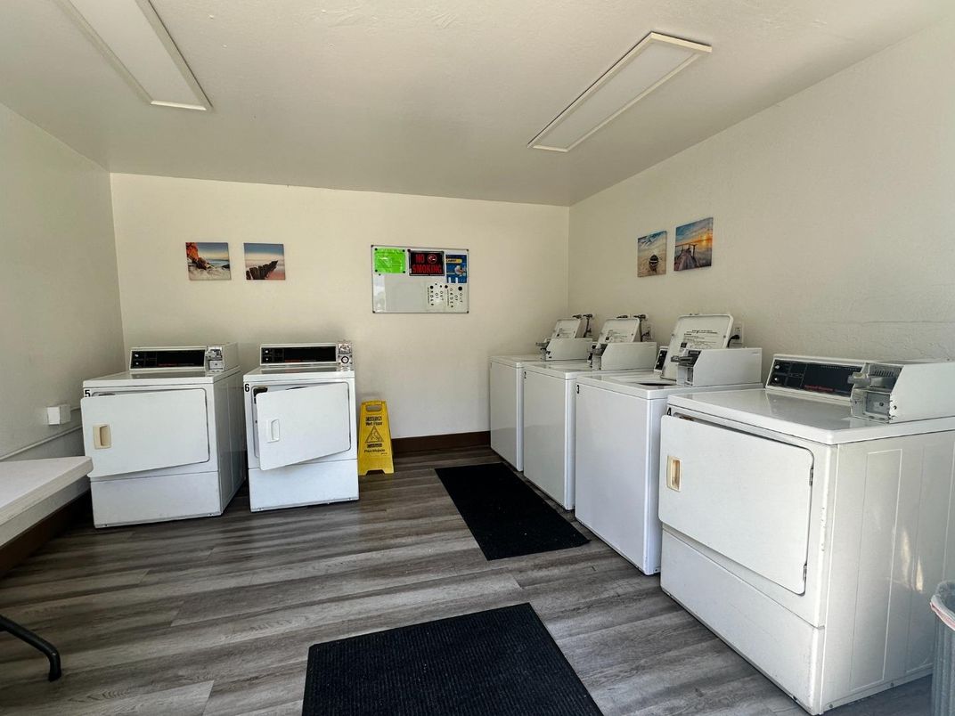 Interior, Washer, Wood Texture Flooring