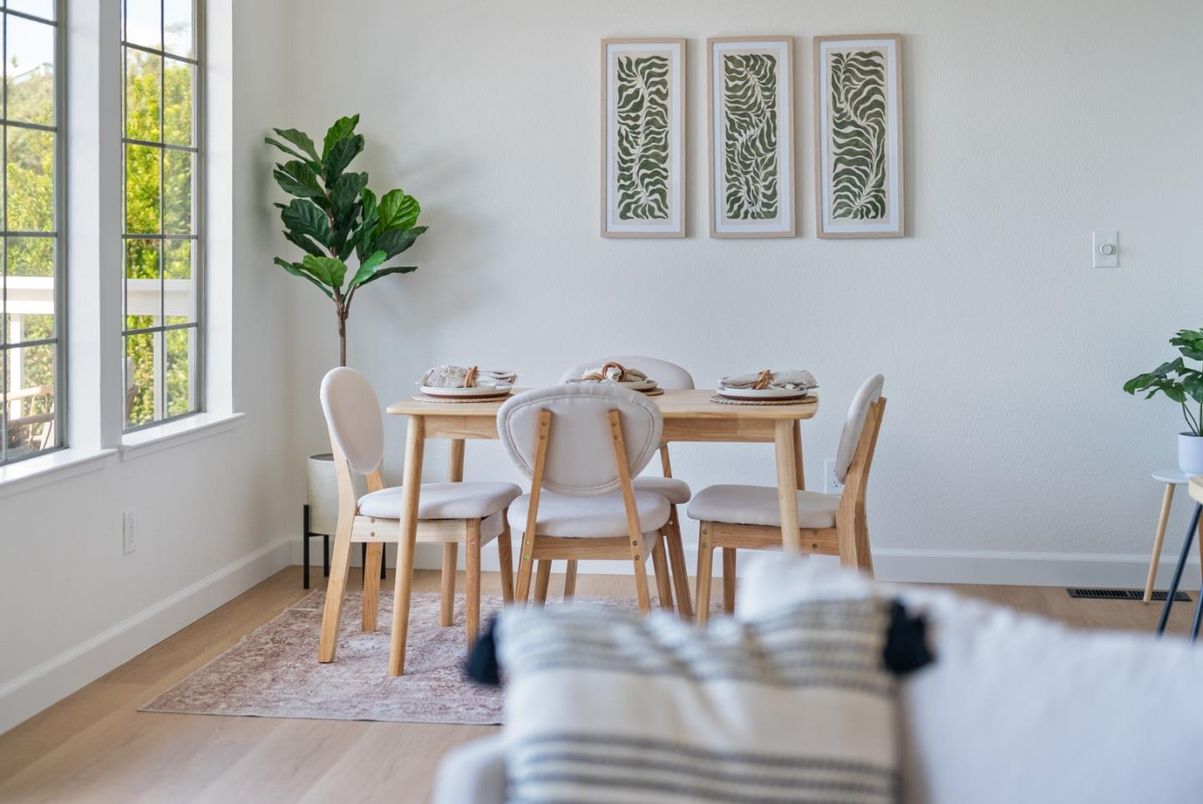 Dining room, Interior, Wood Texture Flooring