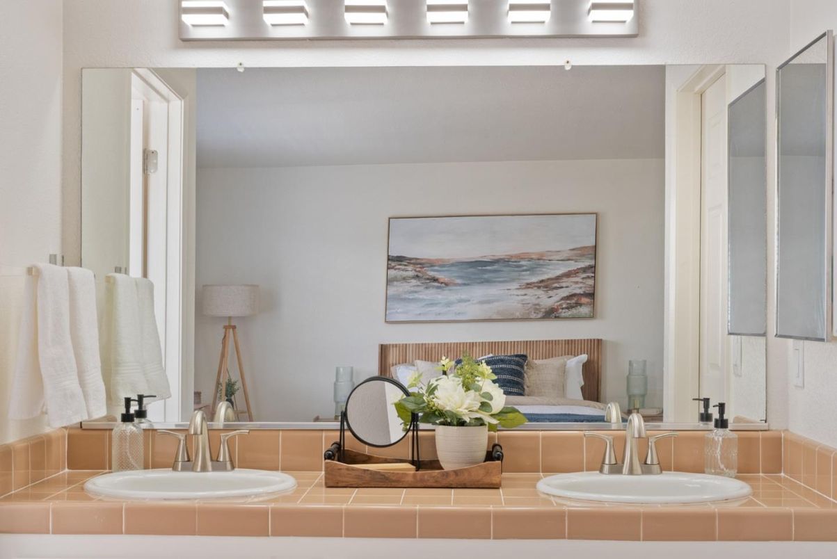 Bathroom, Dual Sink Vanities, Interior, Tile Countertops