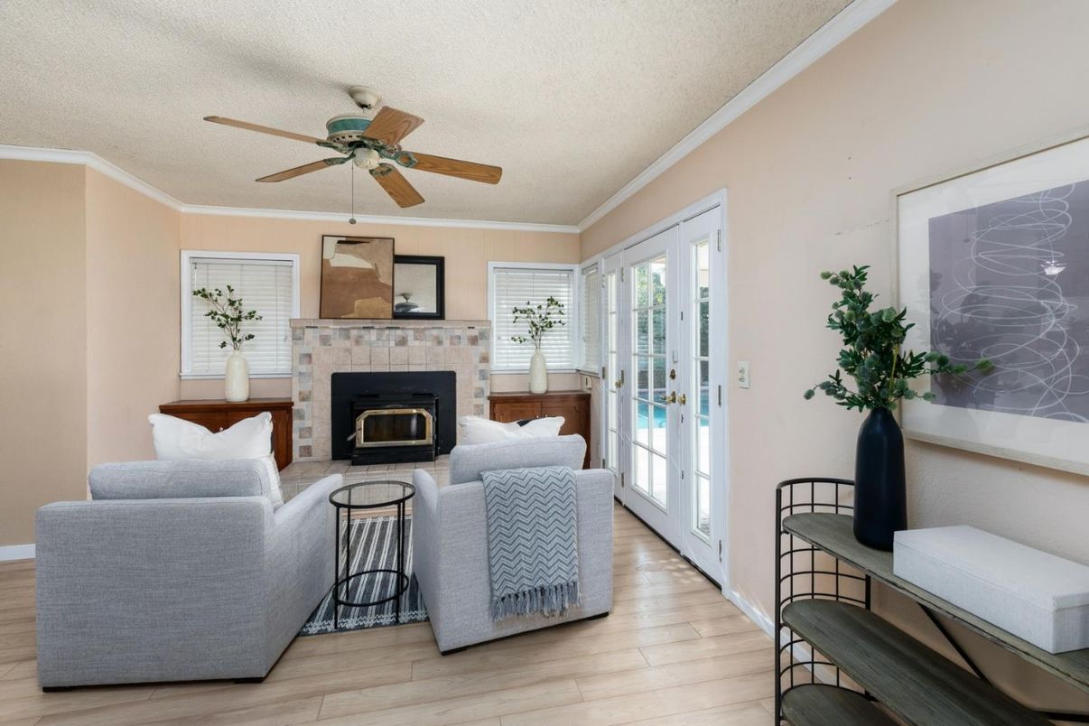 Fireplace, Interior, Living room, Wood Texture Flooring