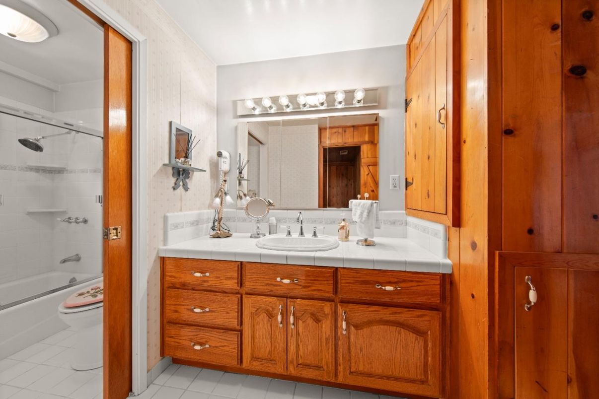 Bathroom, Dual Sink Vanities, Glass Shower, Interior, Tile Countertops