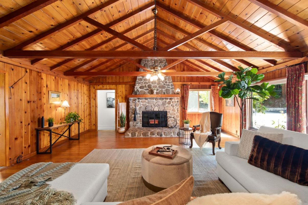 Fireplace, Interior, Living room, Wooden Beams, Wooden Ceilings, Wood Texture Flooring, Wooden Walls