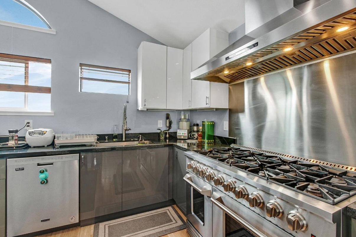 Interior, Kitchen, Stainless Steel Appliances, Wood Texture Flooring