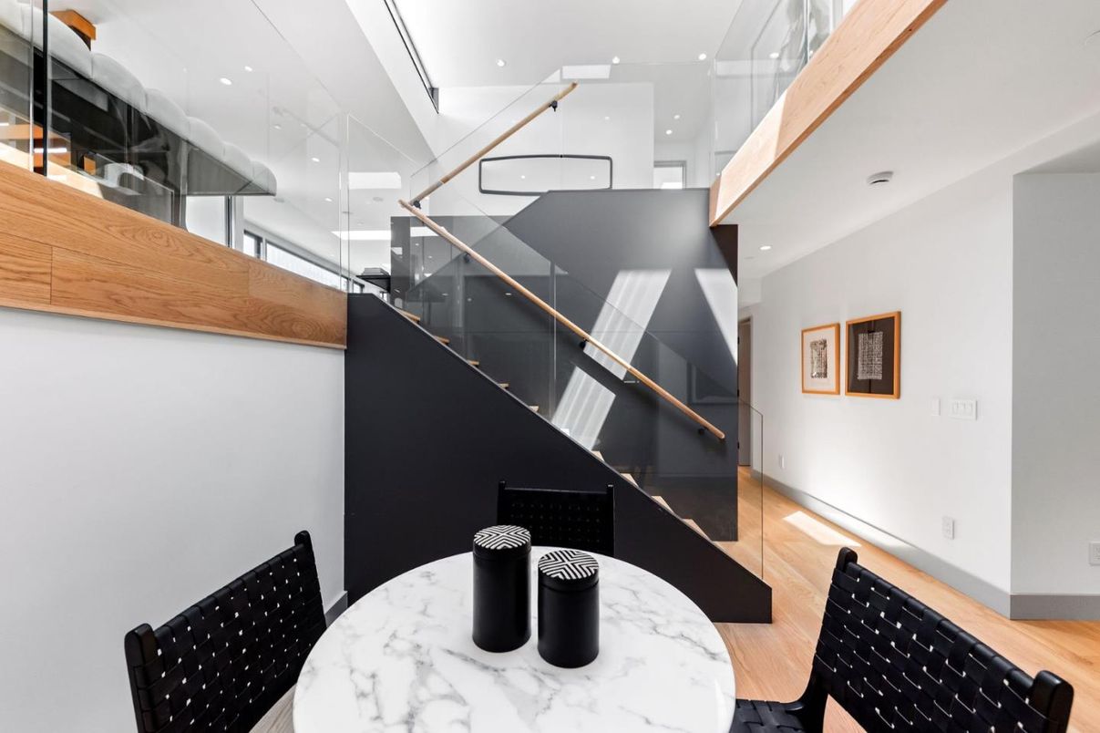 Interior, Marble, Recessed Lighting, Wood Texture Flooring
