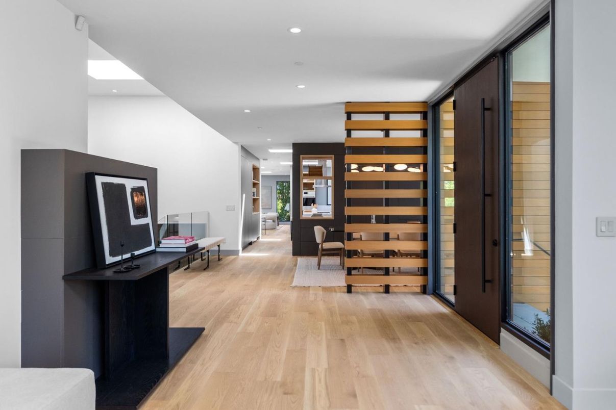 Interior, Recessed Lighting, Wood Texture Flooring, Wooden Walls