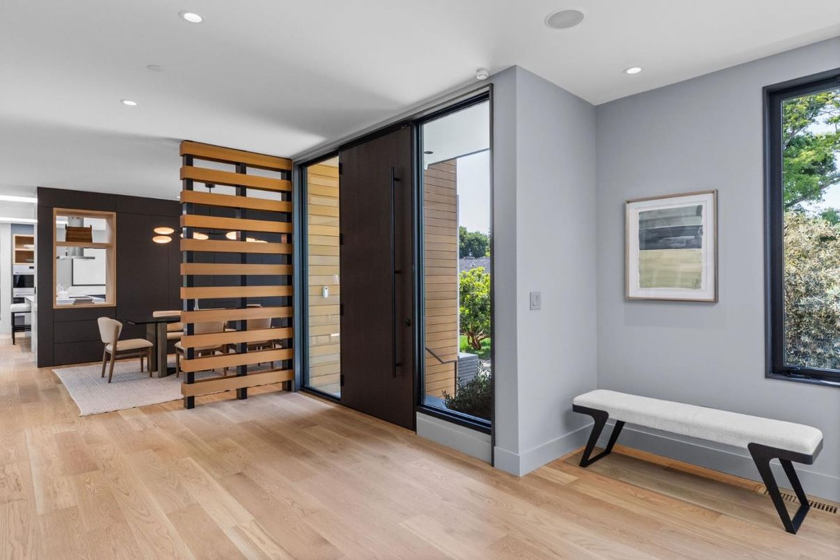 Interior, Recessed Lighting, Wood Texture Flooring, Wooden Walls