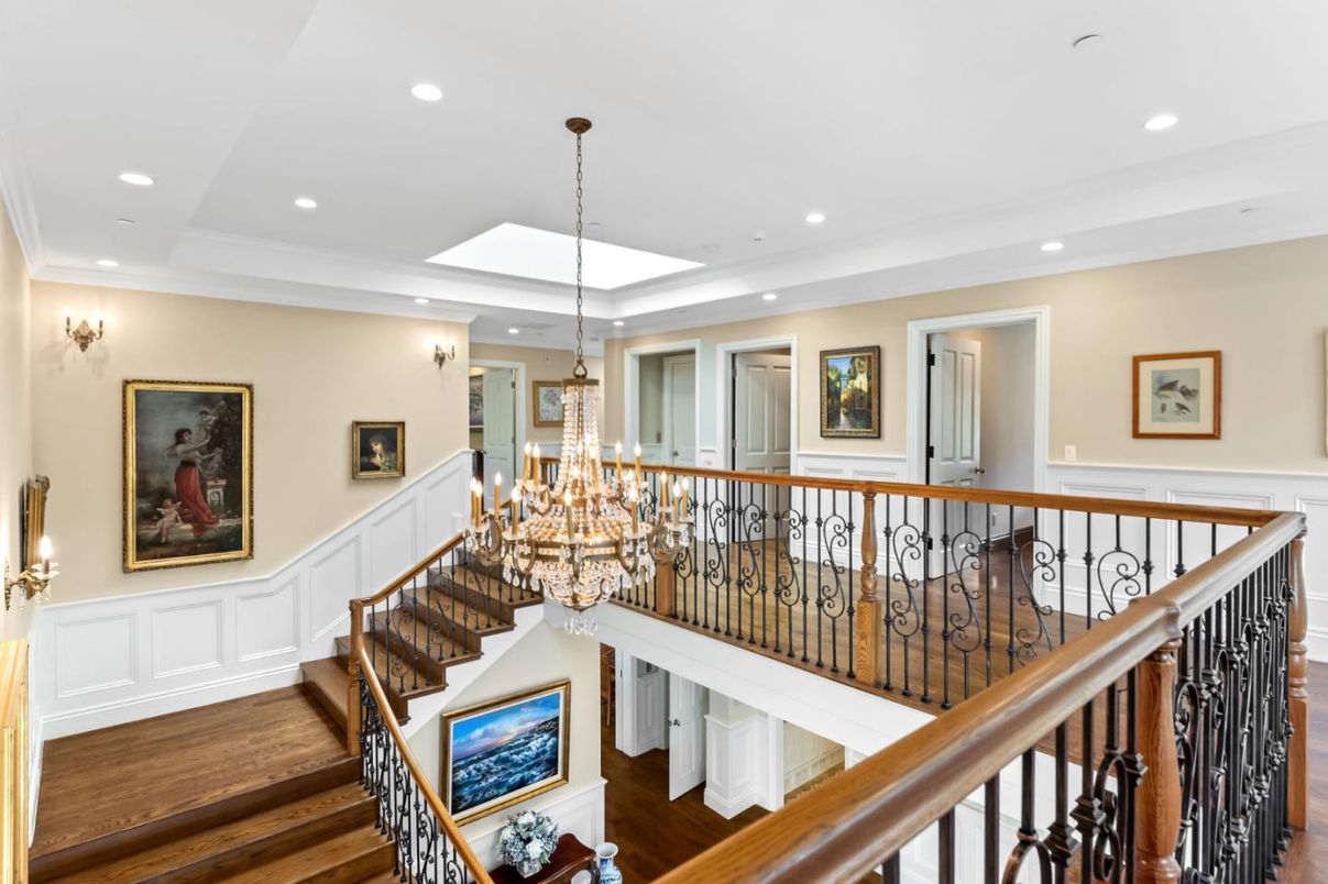 Chandelier, Interior, Recessed Lighting, Wood Texture Flooring