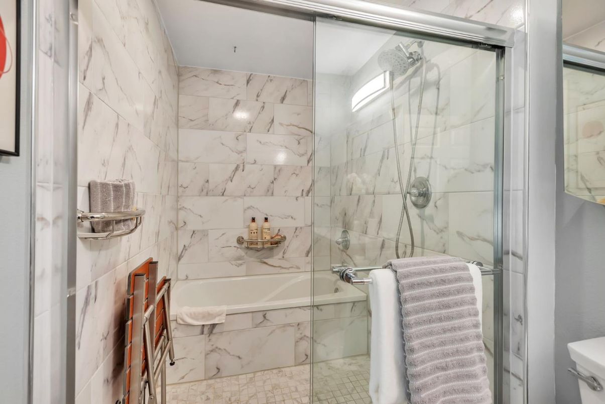 Bathroom, Glass Shower, Interior, Marble Walls