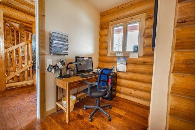 Home Office, Interior, Wood Texture Flooring, Wooden Walls