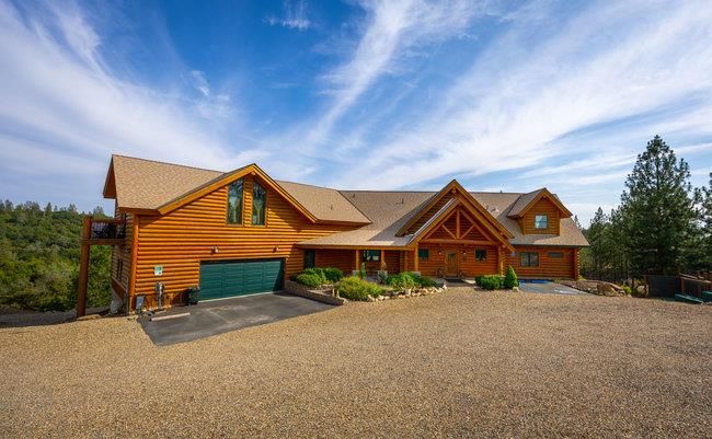 Attached, Backyard, Exterior, Facade, Log Home