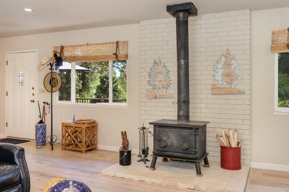Interior, Recessed Lighting, Stone Walls, Wood Texture Flooring