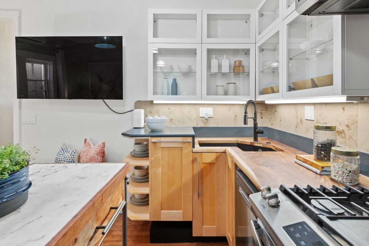 Interior, Kitchen, Wood Texture Flooring