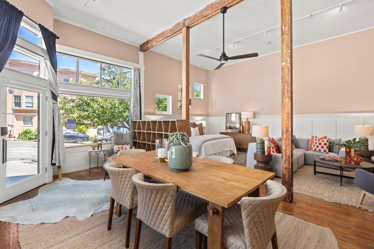Dining room, Interior, Living room, Wooden Beams, Wood Texture Flooring