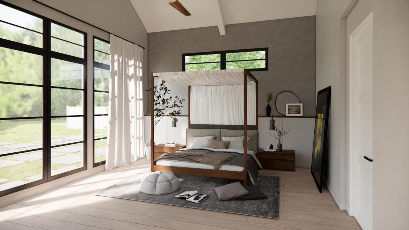 Bedroom, Interior, Wood Texture Flooring
