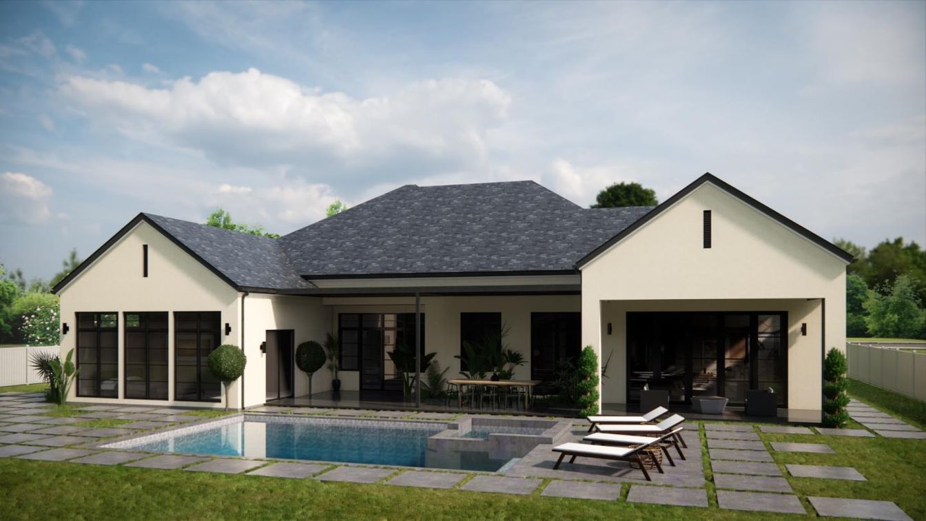Attached, Exterior, Facade, Pool, Farmhouse