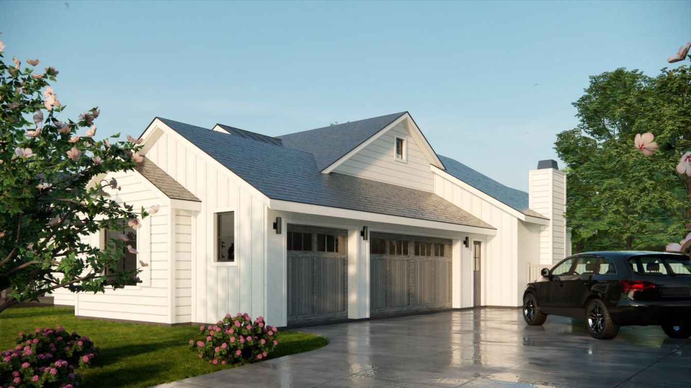 Attached, Exterior, Facade, Farmhouse