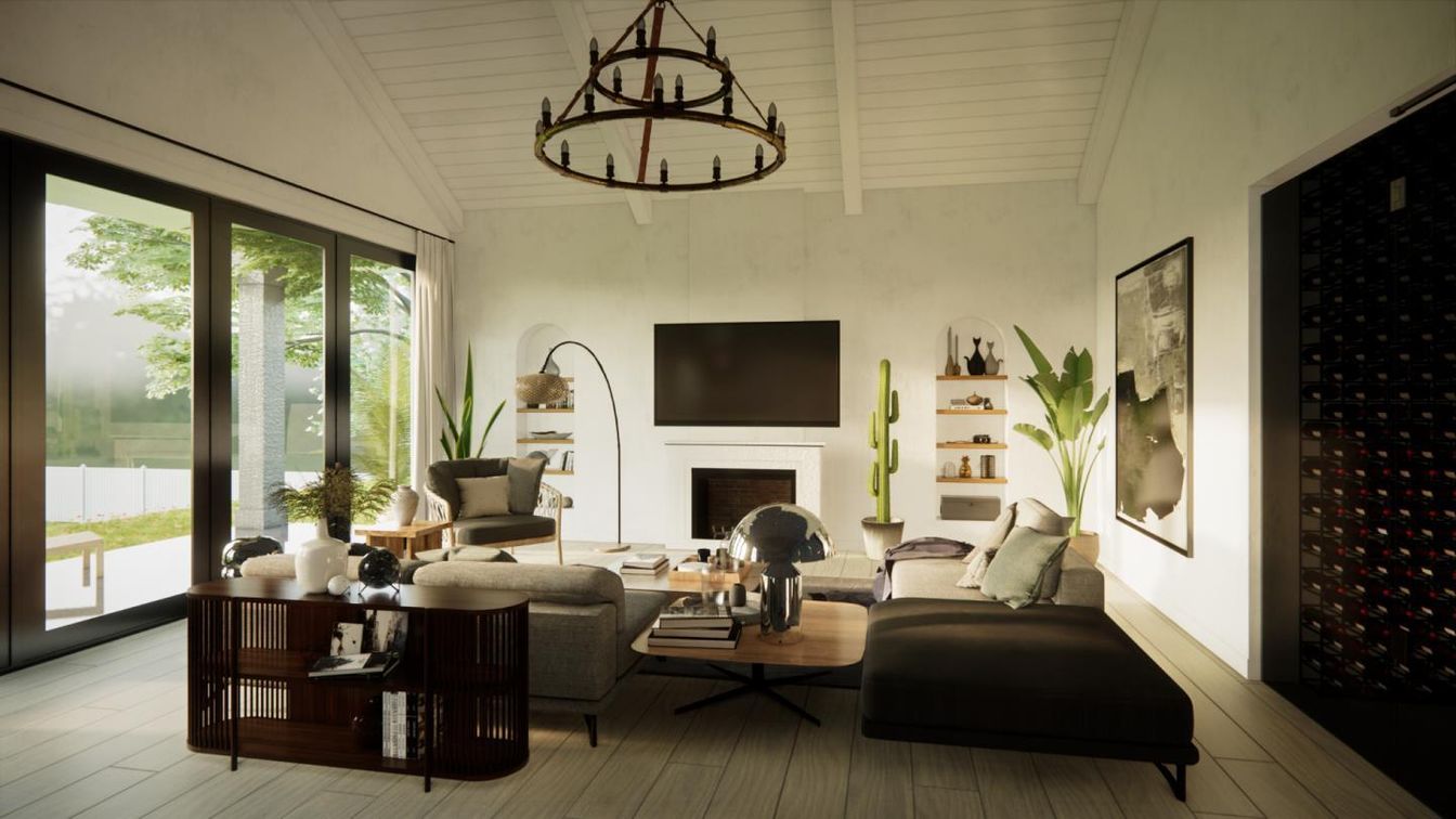 Chandelier, Fireplace, Interior, Living room, Wood Texture Flooring