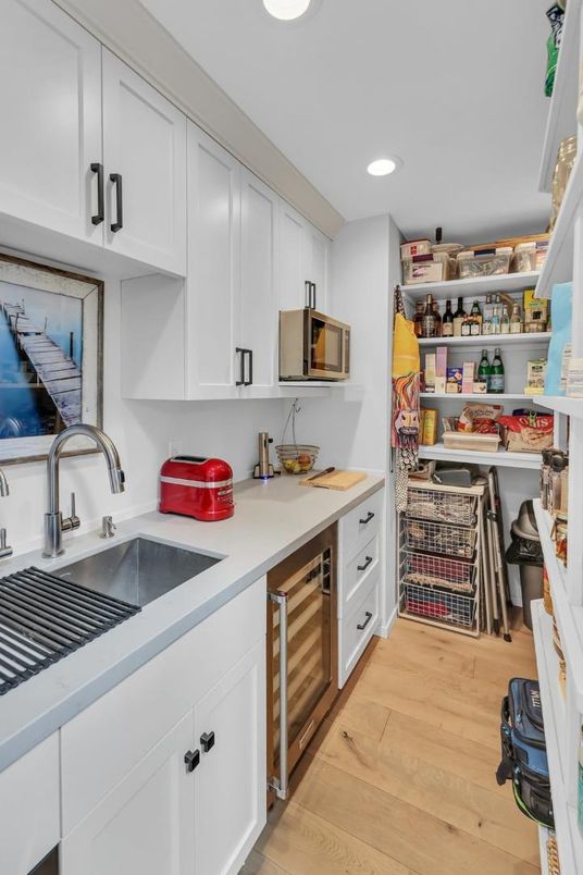 Interior, Kitchen, Recessed Lighting, Wood Texture Flooring