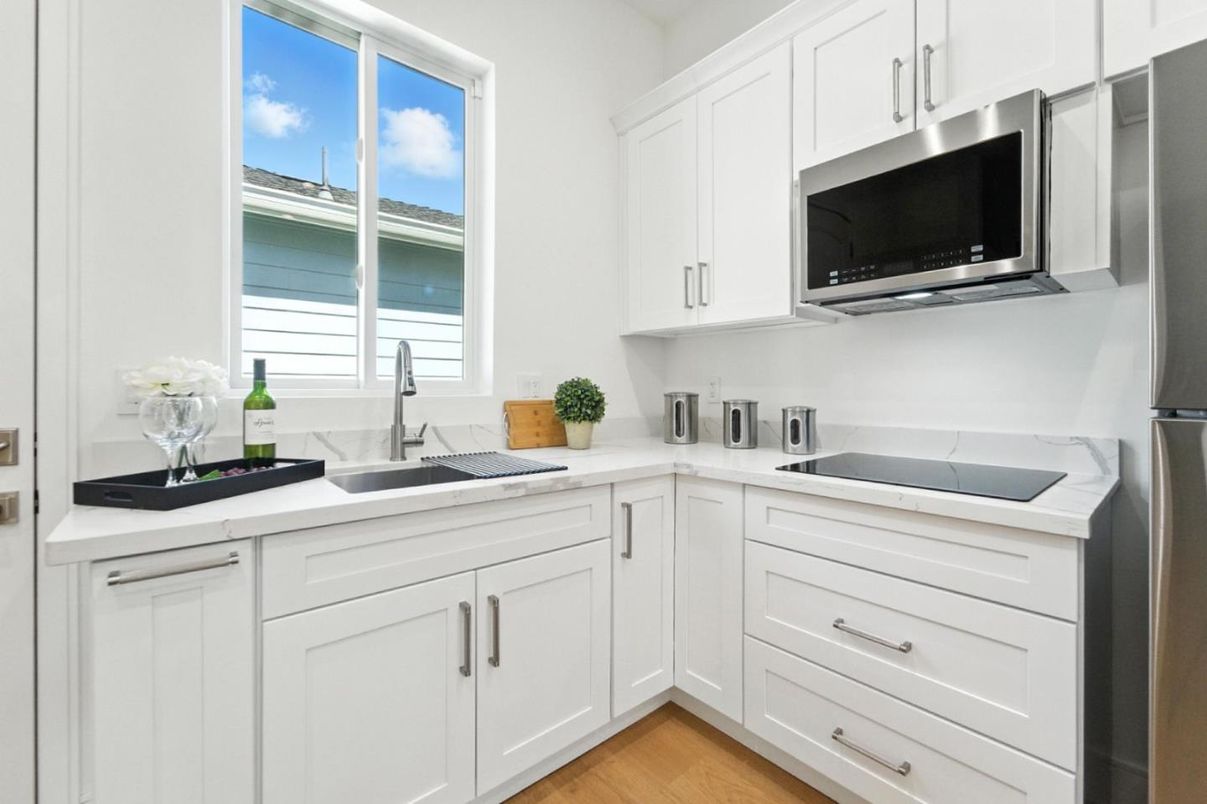 Interior, Kitchen, Stainless Steel Appliances, Wood Texture Flooring